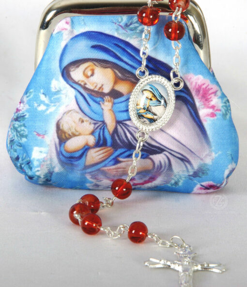 1071M21 PURSE MARY W BABY JESUS BLUE